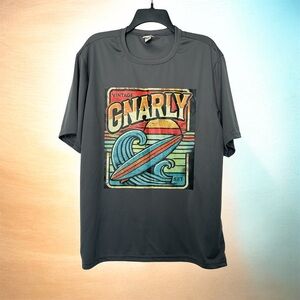 A4 XL Performance T-Shirt Gray Vintage Gnarly Surf Graphic Moisture Wicking NWOT